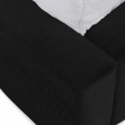 Garnero Arredamenti Letto oversize 180x200cm con rete contenitore imbottito nero Aluna Tessuto Kronos Nero