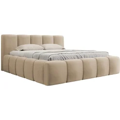 Garnero Arredamenti Letto oversize 180x200cm con rete contenitore imbottito beige scuro Aluna Tessuto Paros Beige Scuro Online