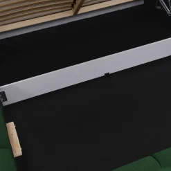 Garnero Arredamenti Letto oversize 180x200cm con rete contenitore imbottito verde Aluna Tessuto Kronos Verde