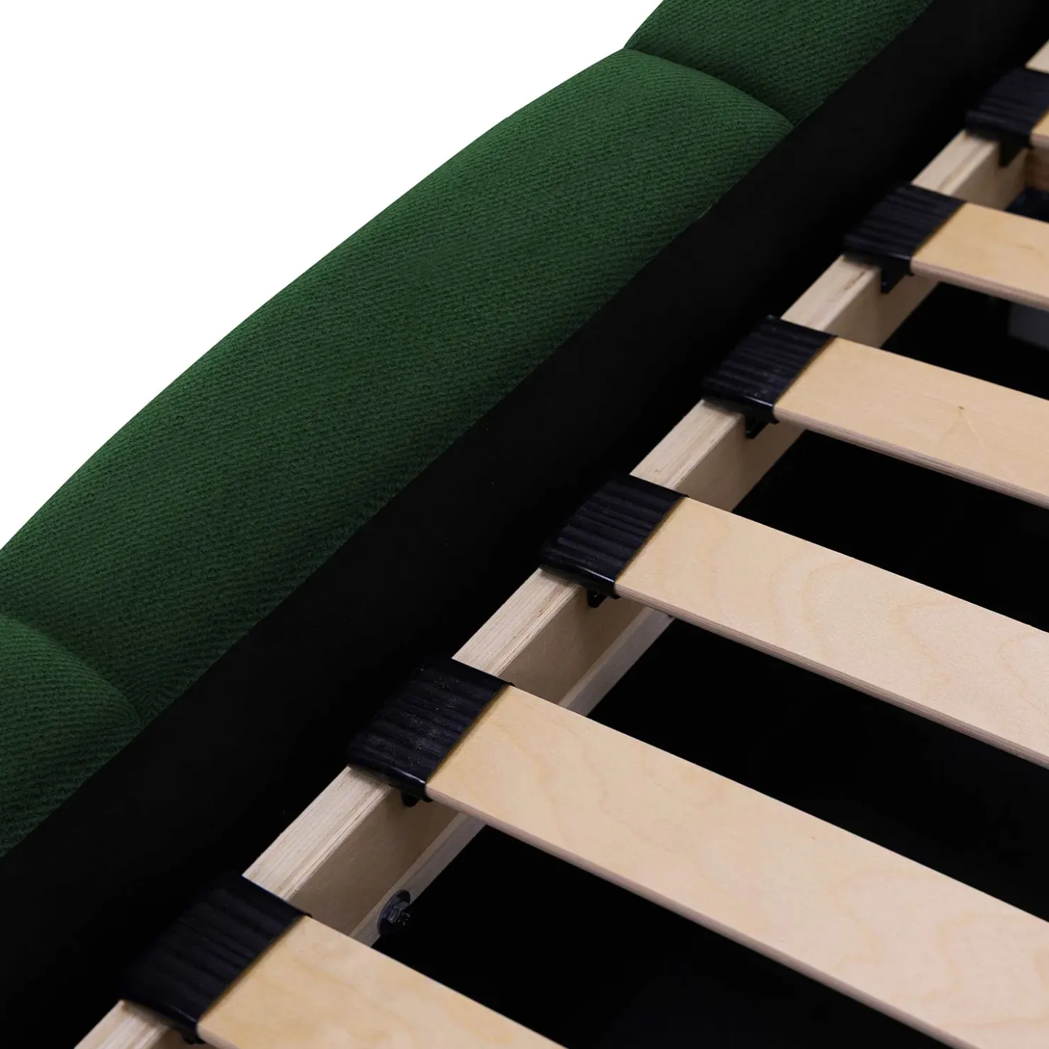 Garnero Arredamenti Letto oversize 180x200cm con rete contenitore imbottito verde Aluna Tessuto Kronos Verde