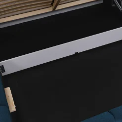 Garnero Arredamenti Letto oversize 180x200cm con rete contenitore imbottito blu Aluna Tessuto Kronos Blu Best