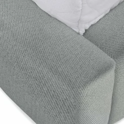 Garnero Arredamenti Letto oversize 180x200cm con rete contenitore imbottito azzurro grigio Aluna Tessuto Paros Azzurro Grigio