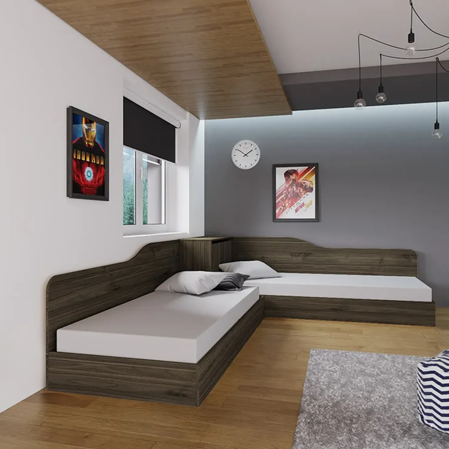 Garnero Arredamenti Letto singolo doppio 82x190cm moderno Stefano Noce Outlet