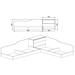 Garnero Arredamenti Letto singolo doppio 82x190cm moderno Stefano Noce Outlet
