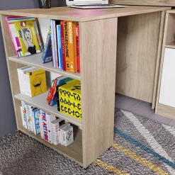 Garnero Arredamenti Letto singolo 90x200cm a soppalco rovere sonoma bianco opaco Erick Hot