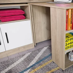 Garnero Arredamenti Letto singolo 90x200cm a soppalco rovere sonoma bianco opaco Erick Hot