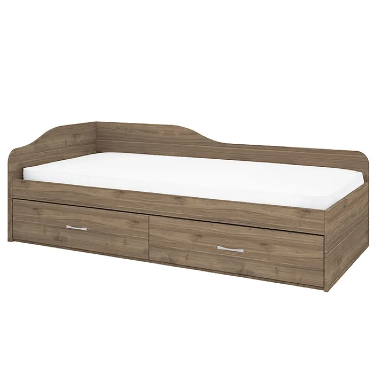 Garnero Arredamenti Letto singolo 90x200cm con cassettoni Beccaria Noce Sale