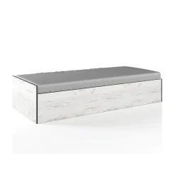 Garnero Arredamenti Letto singolo 90x200cm contenitore bianco rustico verde Zadar Bianco Frassinato - Verde Online