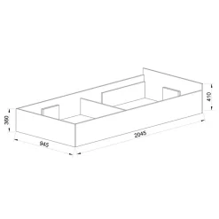 Garnero Arredamenti Letto singolo 90x200cm contenitore bianco rustico verde Zadar Bianco Frassinato - Verde Online