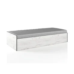 Garnero Arredamenti Letto singolo 90x200cm contenitore bianco rustico grigio Zadar Bianco Frassinato - Antracite Best