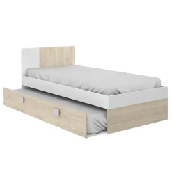 Garnero Arredamenti Letto singolo 90x190cm estraibile rovere bianco Cairo Online