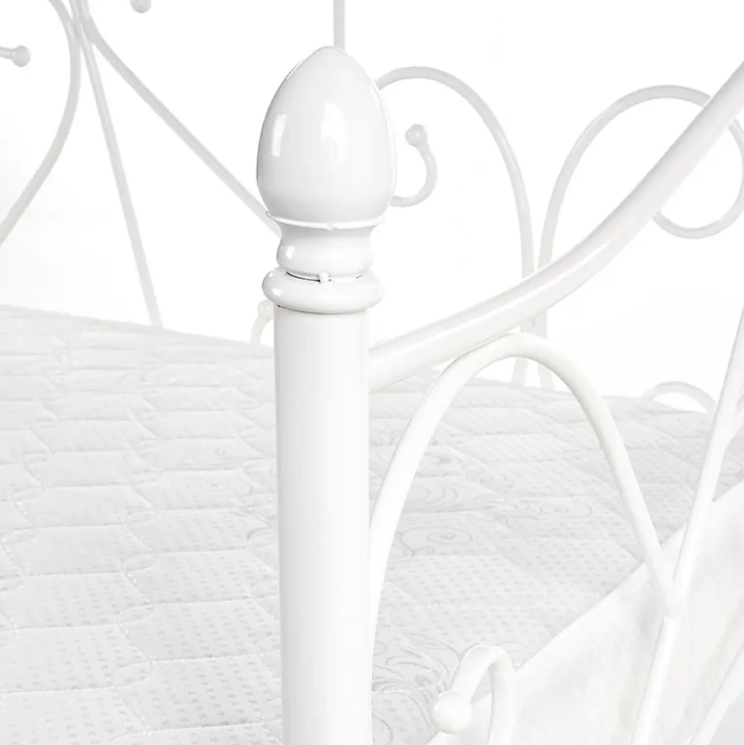 Garnero Arredamenti Letto singolo 90x200cm moderno con testiera bianco Azahara Bianco Opaco Sale