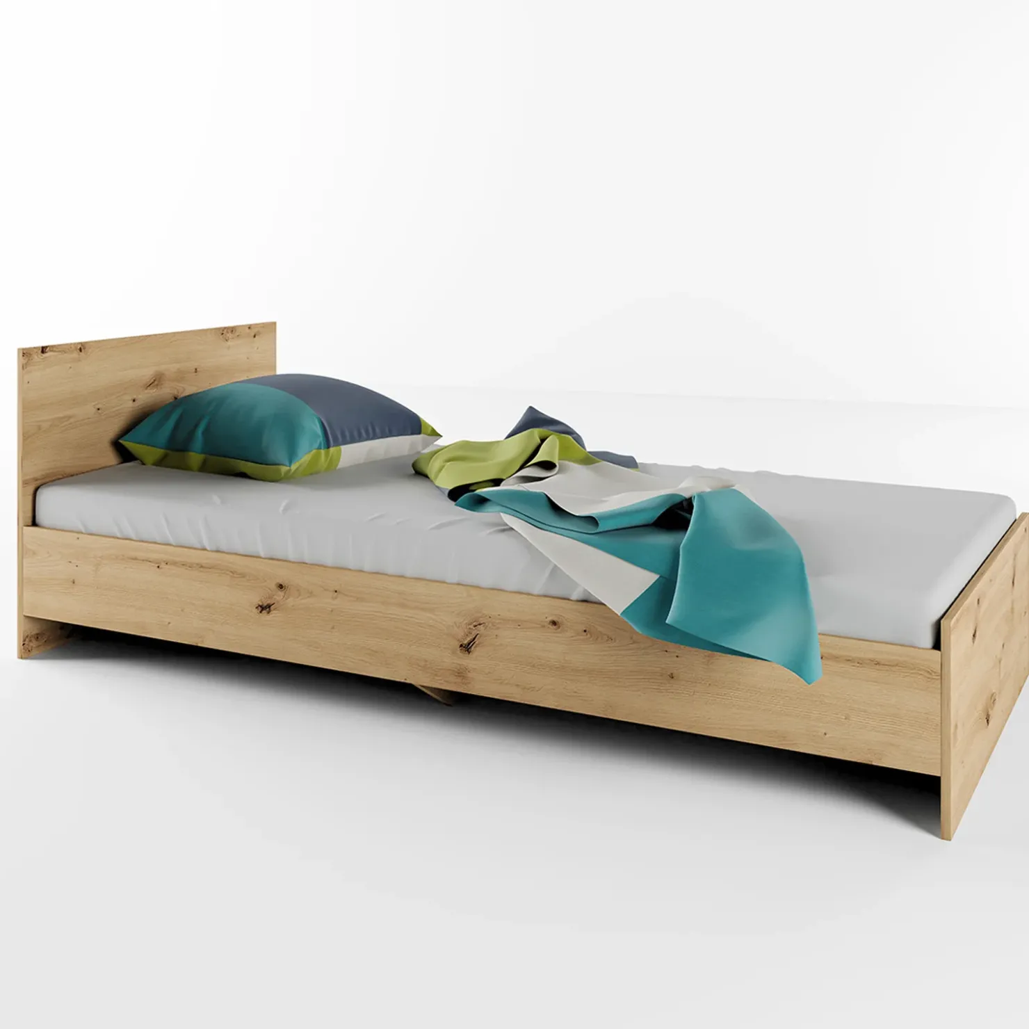 Garnero Arredamenti Letto singolo 90x200cm moderno Marco Rovere Rustico Clearance