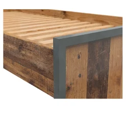 Garnero Arredamenti Letto singolo 90x200cm stile soft rovere scuro nero Urbania Discount