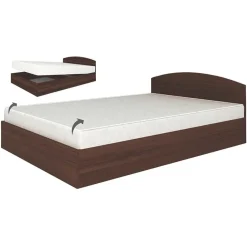 Garnero Arredamenti Letto 140x190cm alla francese contenitore moderno Tropea Wengè Sale