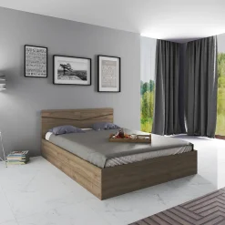 Garnero Arredamenti Letto 140x200cm alla francese contenitore Camilla Gihome® Noce Best