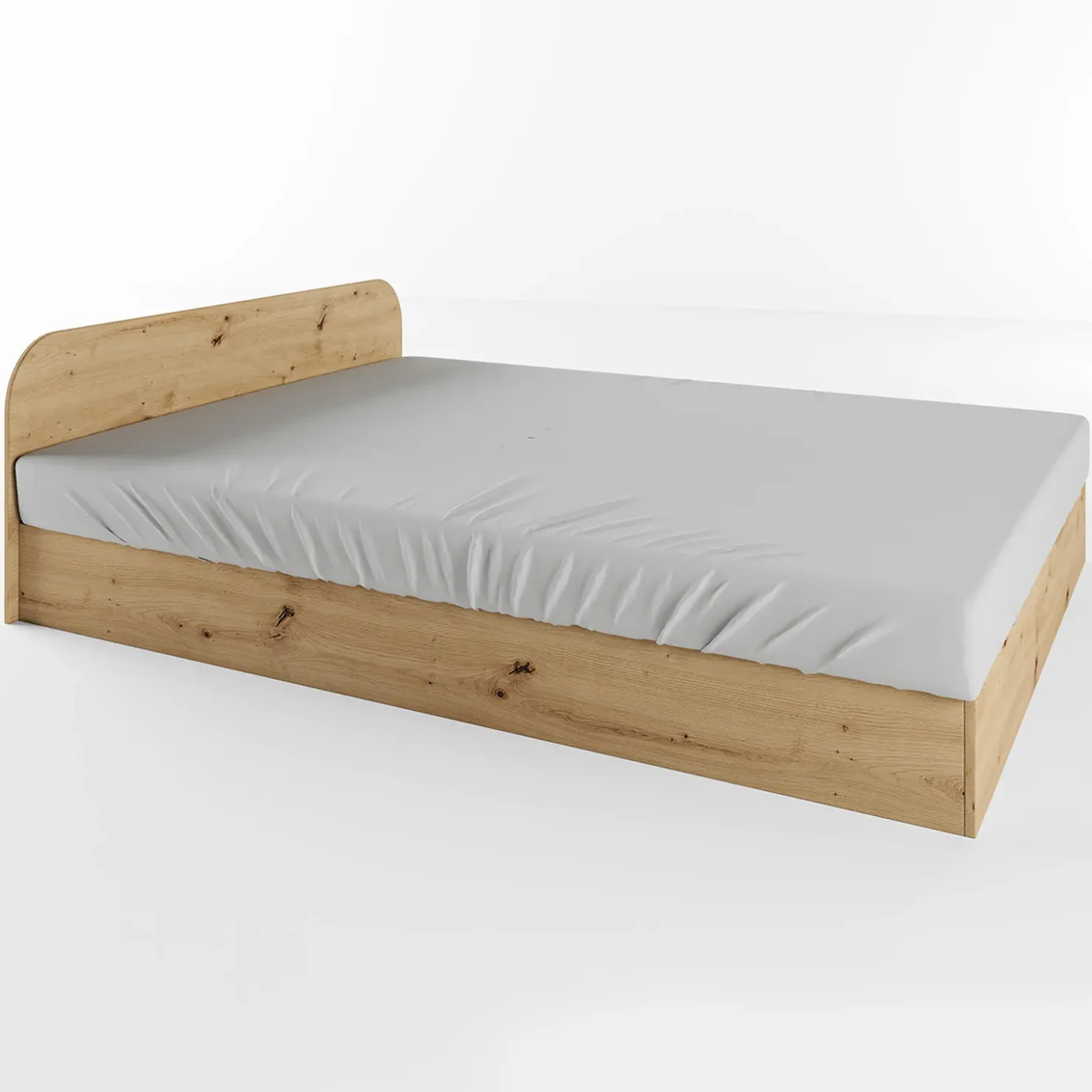 Garnero Arredamenti Letto 140x190cm alla francese contenitore moderno Carrisi Rovere Rustico Best