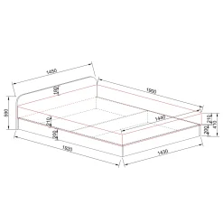 Garnero Arredamenti Letto 140x190cm alla francese contenitore moderno Carrisi Rovere Rustico Best