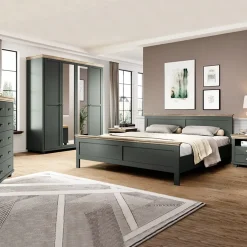 Garnero Arredamenti Letto 140x200cm alla francese design moderno verde quercia Texel Clearance