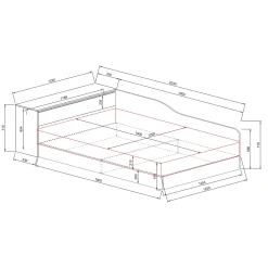Garnero Arredamenti Letto 120x190cm contenitore una piazza e mezza con comò Joel Rovere Rustico Hot