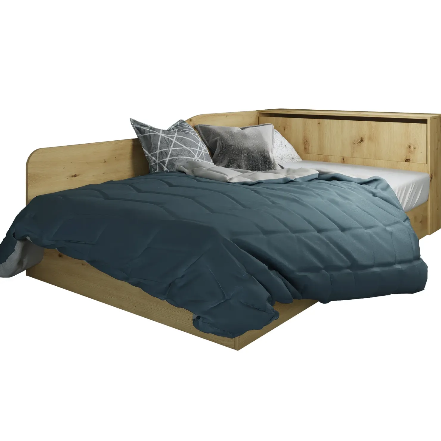 Garnero Arredamenti Letto 120x190cm contenitore una piazza e mezza con comò Joel Rovere Rustico Hot