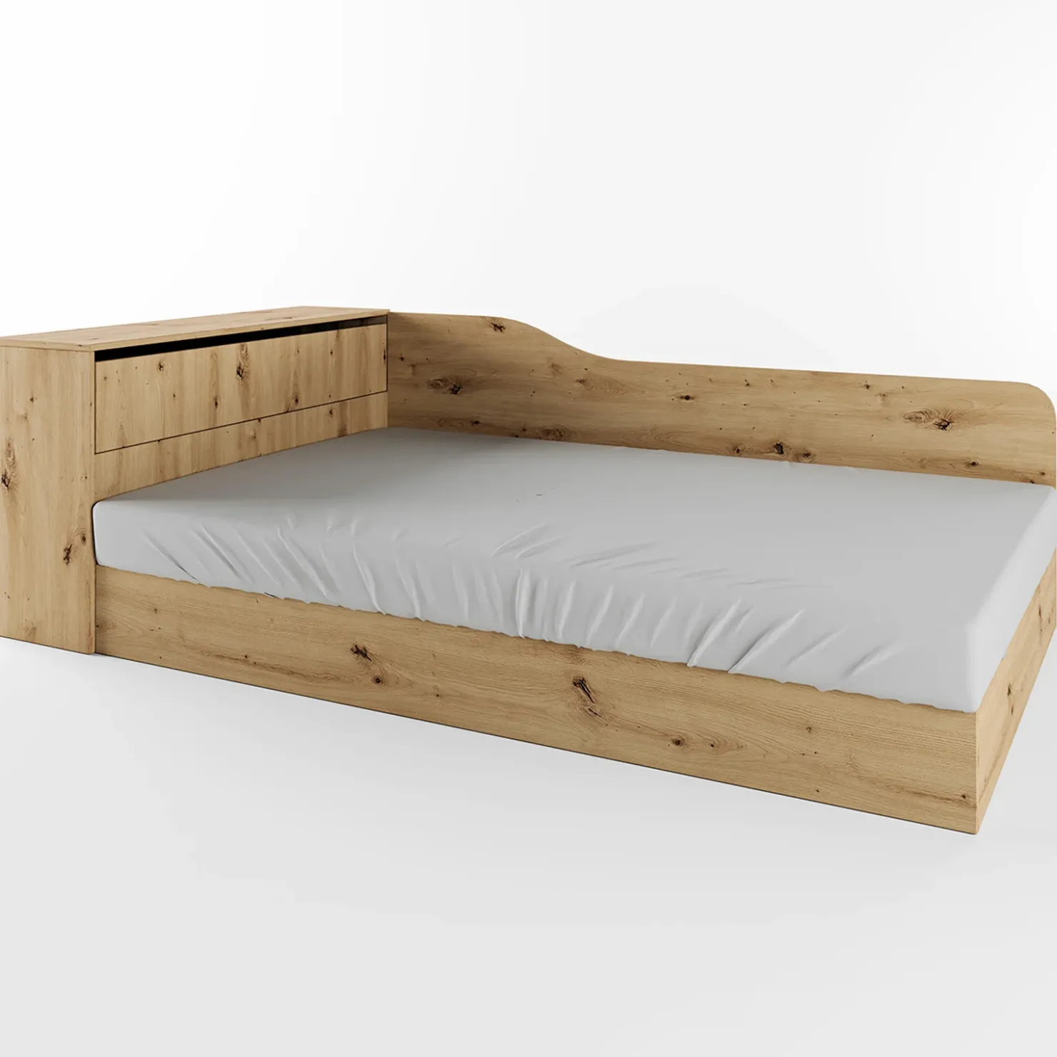 Garnero Arredamenti Letto 120x190cm contenitore una piazza e mezza con comò Joel Rovere Rustico Hot