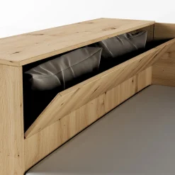 Garnero Arredamenti Letto 120x190cm contenitore una piazza e mezza con comò Joel Rovere Rustico Hot