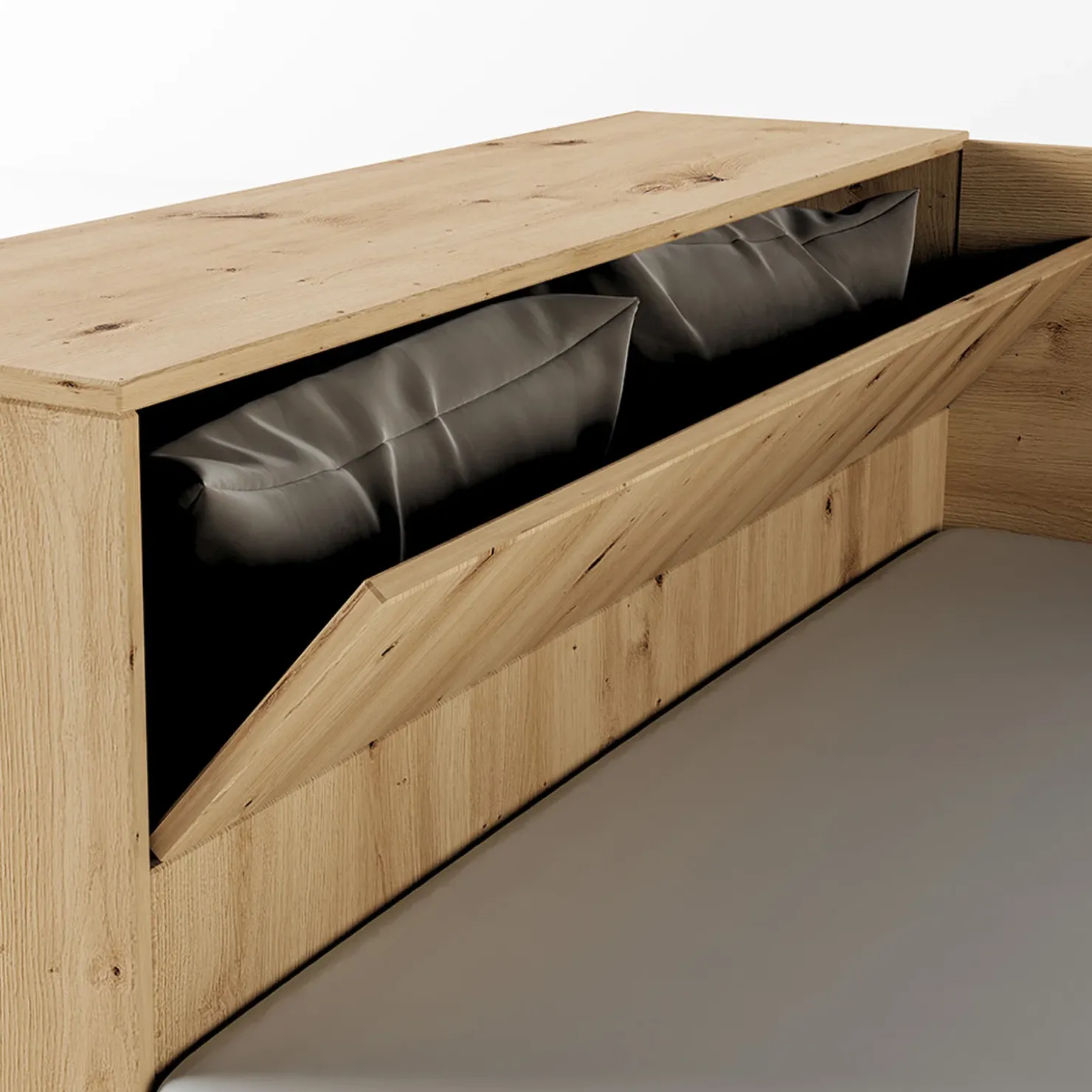 Garnero Arredamenti Letto 120x190cm contenitore una piazza e mezza con comò Joel Rovere Rustico Hot