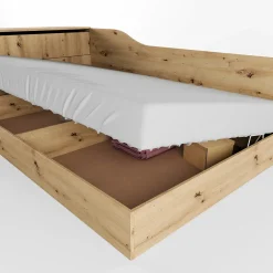 Garnero Arredamenti Letto 120x190cm contenitore una piazza e mezza con comò Joel Rovere Rustico Hot