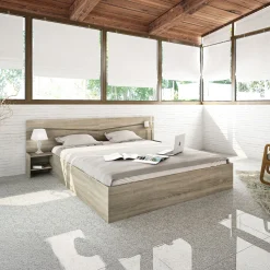 Garnero Arredamenti Letto 160x200cm matrimoniale con comodini sonoma Camilla Gihome® Rovere Best