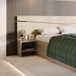 Garnero Arredamenti Letto 160x200cm matrimoniale con comodini sonoma Camilla Gihome® Rovere Best