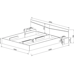 Garnero Arredamenti Letto 160x200cm matrimoniale con comodini Camilla Gihome® Bianco Opaco Outlet