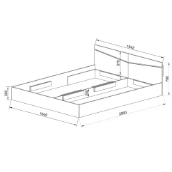 Garnero Arredamenti Letto 160x200cm matrimoniale contenitore Camilla Gihome® Noce