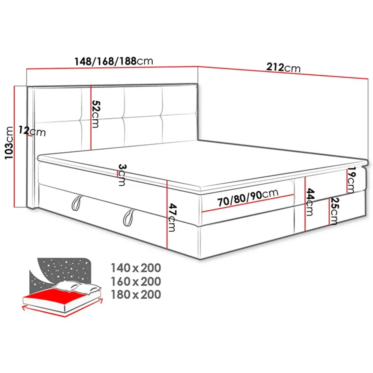 Garnero Arredamenti Letto 160x200cm matrimoniale continentale con contenitore e topper rovere grigio Tallin Outlet