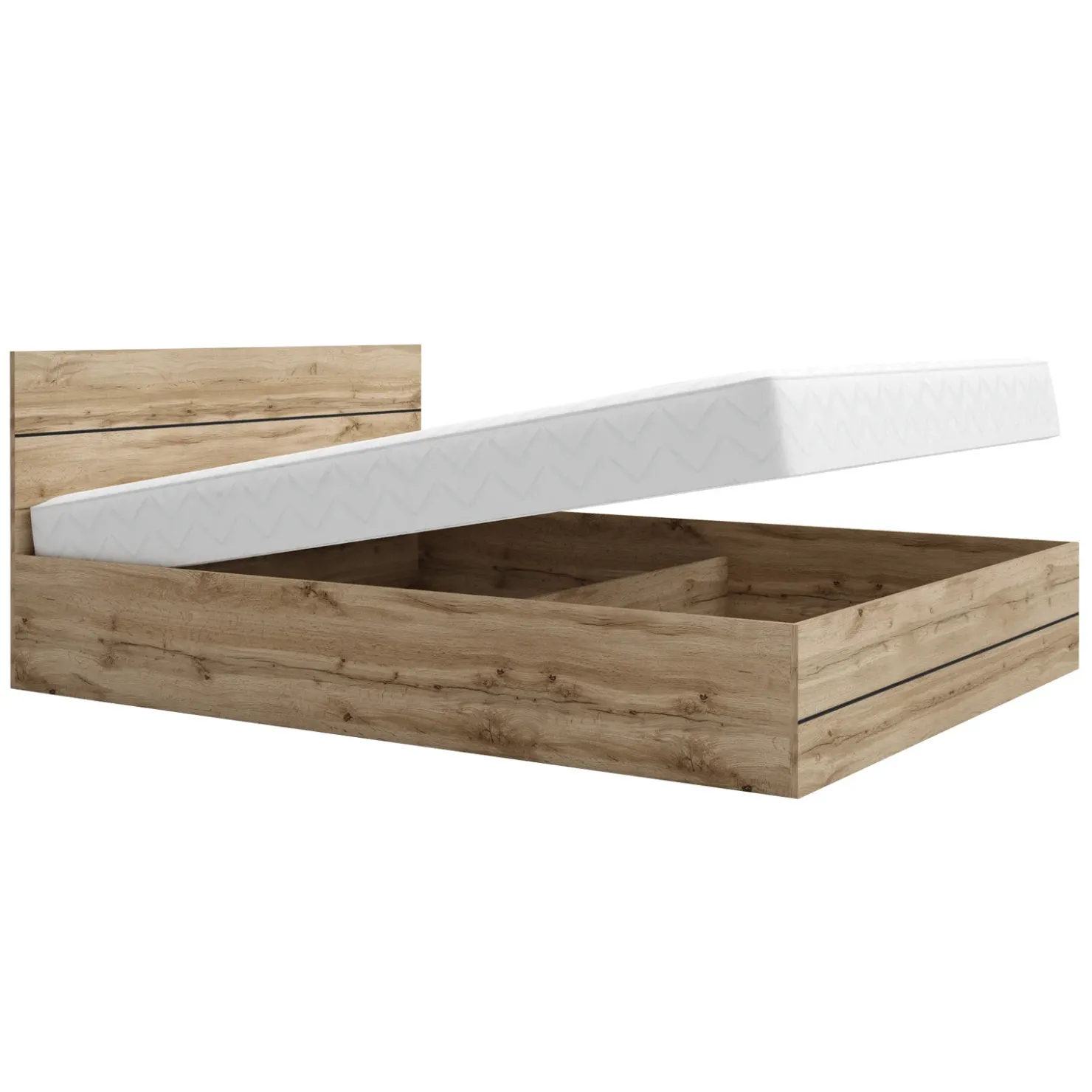 Garnero Arredamenti Letto 160x200cm matrimoniale contenitore moderno quercia Tamika Discount