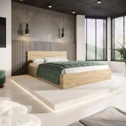 Garnero Arredamenti Letto 160x200cm matrimoniale contenitore Camilla Gihome® Rovere Rustico