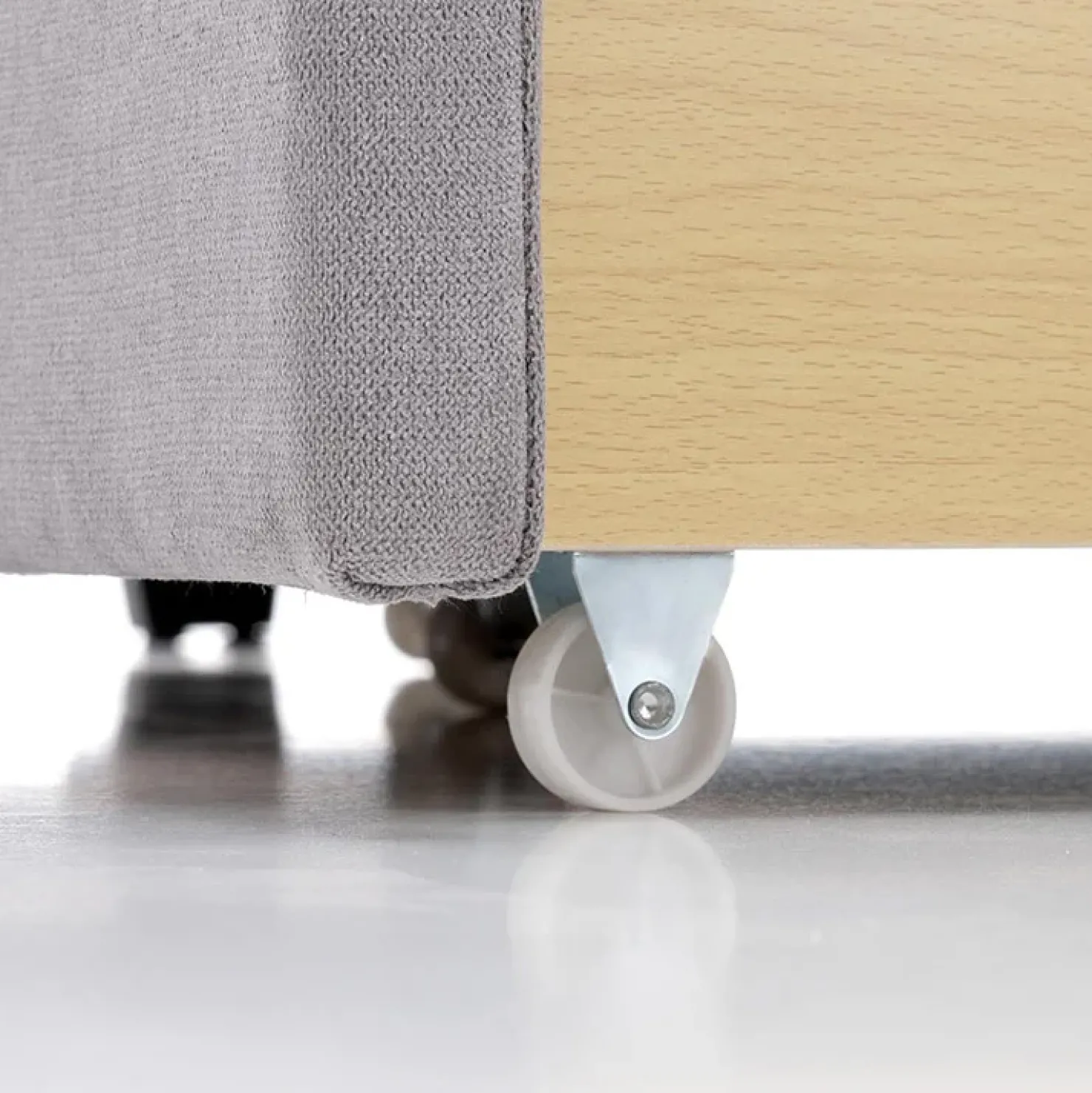 Garnero Arredamenti Letto 160x200cm matrimoniale imbottito con cassetto grigio chiaro Mezzola New