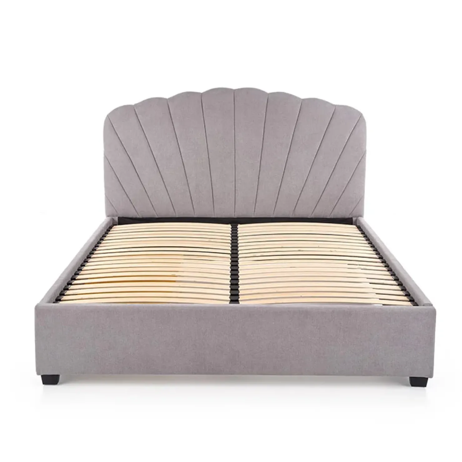 Garnero Arredamenti Letto 160x200cm matrimoniale imbottito con cassetto grigio chiaro Mezzola New