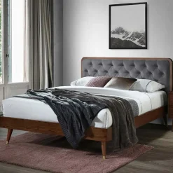 Garnero Arredamenti Letto 160x200cm matrimoniale moderno noce grigio Assid Sale