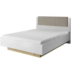 Garnero Arredamenti Letto 160x200cm matrimoniale moderno bianco rovere Noa New