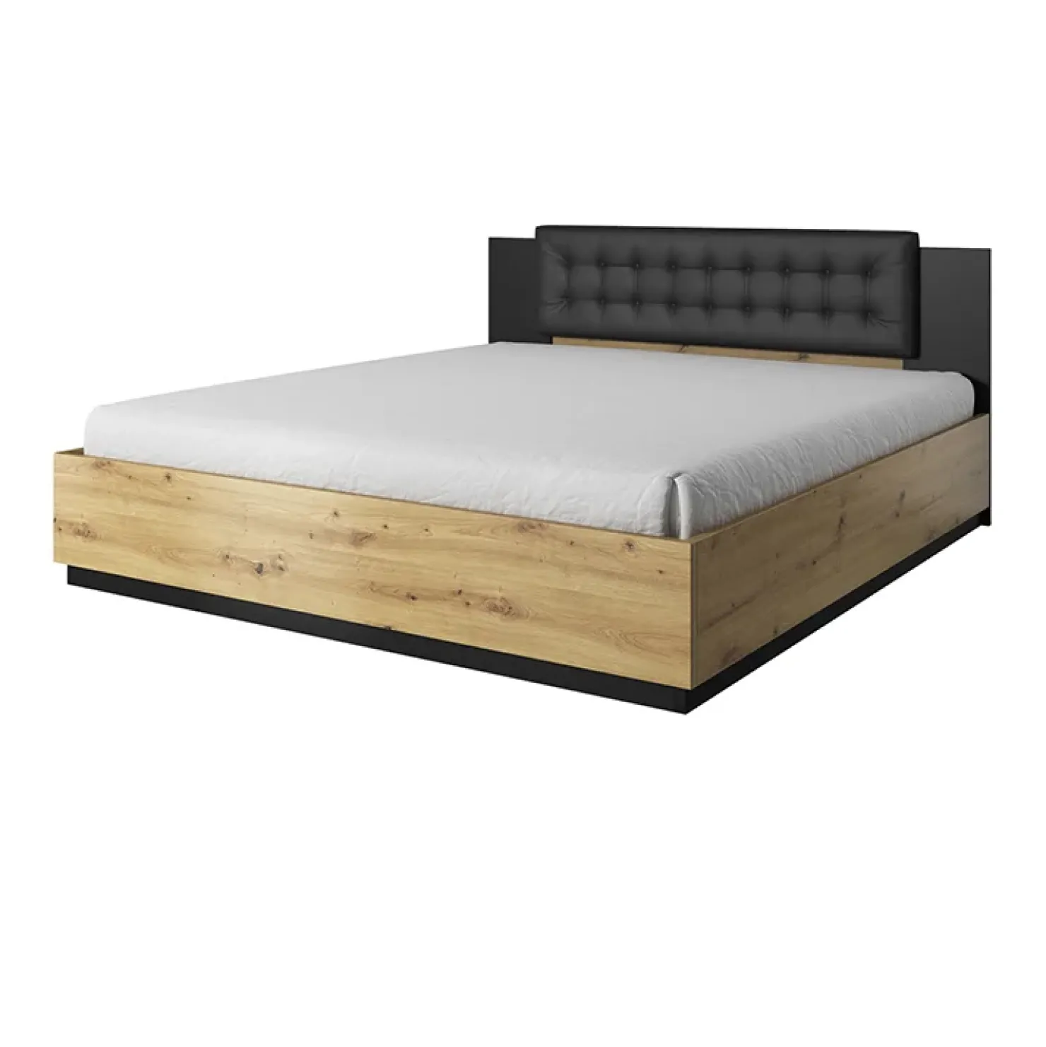 Garnero Arredamenti Letto 180x200cm matrimoniale oversize nero Vulcano Rovere Online