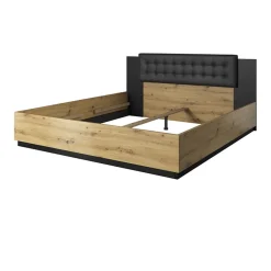 Garnero Arredamenti Letto 180x200cm matrimoniale oversize nero Vulcano Rovere Online