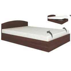 Garnero Arredamenti Letto 160x200cm matrimoniale standard Roma-Sorrento Wengè Hot