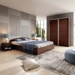 Garnero Arredamenti Letto 160x200cm matrimoniale standard Roma-Sorrento Wengè Hot