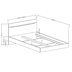 Garnero Arredamenti Letto 180x200cm oversize matrimoniale bianco lucido Dubai Gihome® Discount