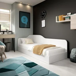 Garnero Arredamenti Letto 82x190cm singolo contenitore Alex Gihome® Bianco Opaco Outlet