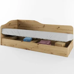 Garnero Arredamenti Letto 82x190cm singolo contenitore Alex Gihome® Rovere Rustico