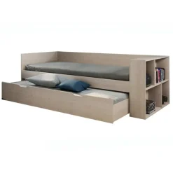 Garnero Arredamenti Letto 90x200cm singolo estraibile con libreria reversibile rovere Claudio Sale