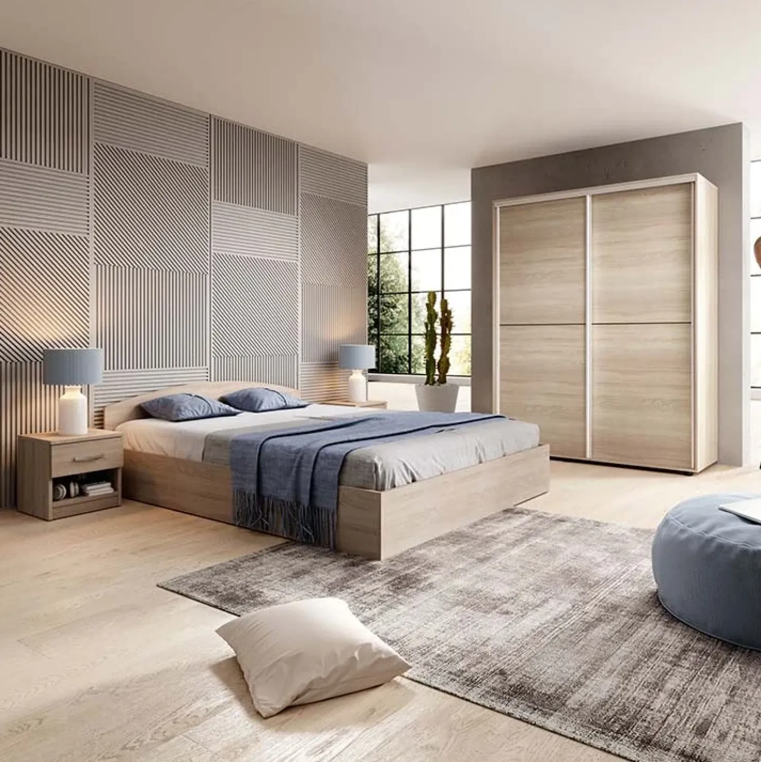 Garnero Arredamenti Letto 160x200cm standard matrimoniale Roma-Sorrento Rovere Hot