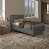 Garnero Arredamenti Letto 120x195cm una piazza e mezza con contenitore imbottito antracite Auden Outlet